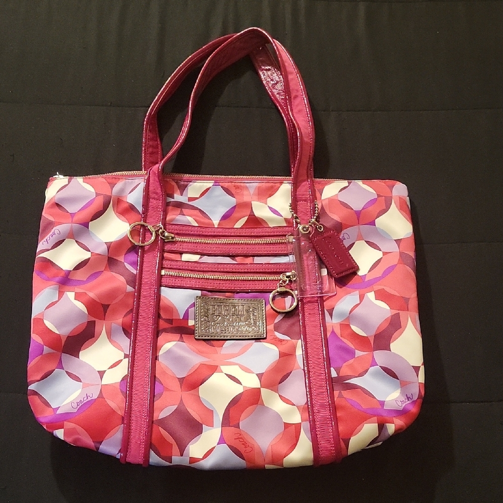 Coach Poppy Multicolor Geometric Tote